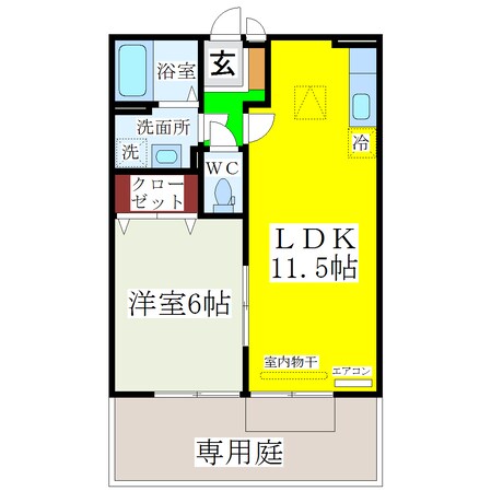 西鉄柳川駅 徒歩18分 1階の物件間取画像